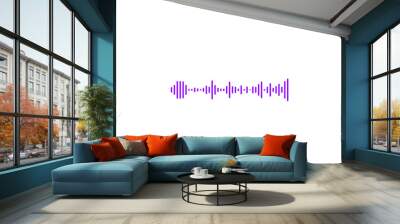 Abstract music wave, radio signal frequency and digital voice visualisation. Isolated sound wave audio illustration. Wall mural