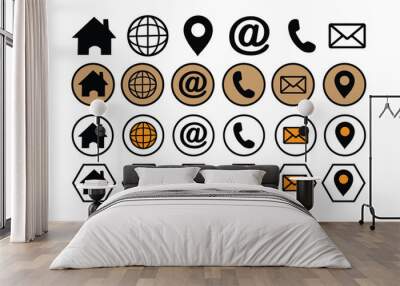 set of icons for business cards, flyers, and business template Wall mural