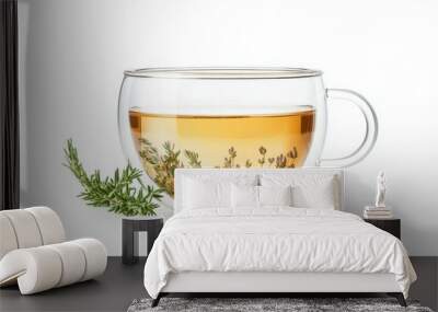 cup of tea with mint on white background Wall mural