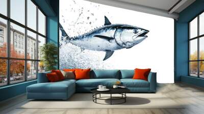 A Tuna Leaping from the Water Wall mural