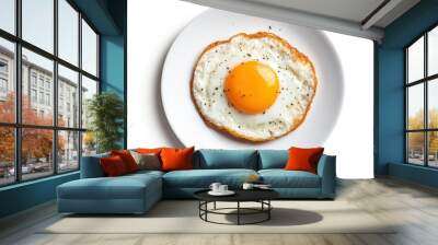 Fried Egg on a White Plate Wall mural