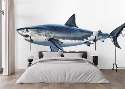 Great White Shark Swimming in the Ocean Wall mural