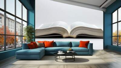 Open Book on a White Background Wall mural