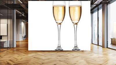 Two wine glasses on white background Wall mural