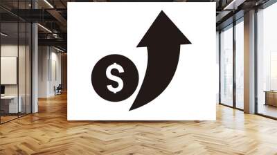 money value up icon symbol Wall mural