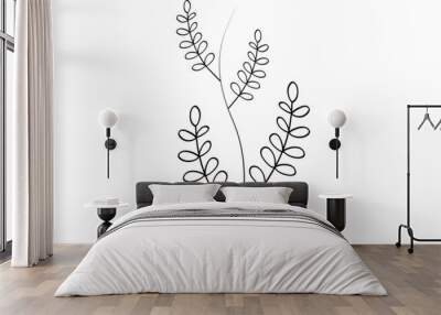 wheat ears on white background Wall mural