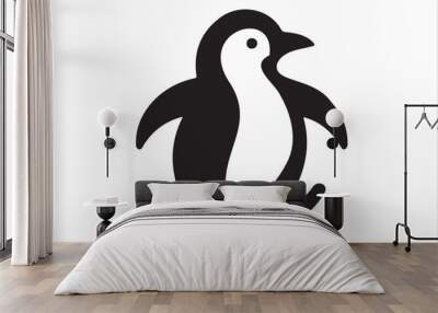 a penguin icon of silhouette vector illustration Wall mural