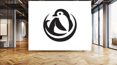 a penguin icon of silhouette vector illustration Wall mural