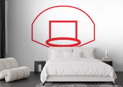 Basketball Hoop vector and Clip Art Wall mural