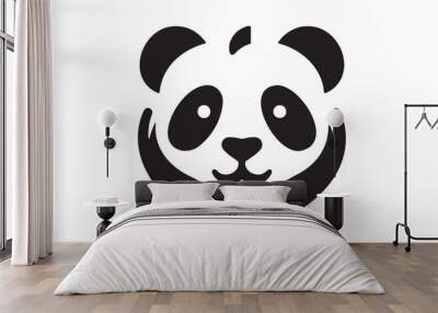 Panda  full body of a silhouette vector illustration Wall mural