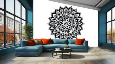 abstract mandala art outline circular basic design spiritual round vector element Wall mural