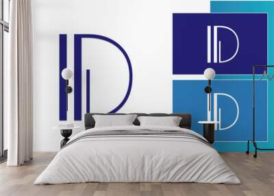 D initial letter logo icon symbol vector graphic design modern minimalist temple          Wall mural