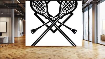 lacrosse sport vector illustration silhouette design concept Wall mural