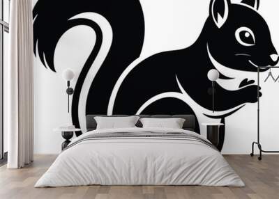 squirrel logo design icon template in white background Wall mural