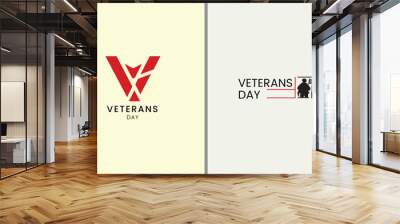 Veteran day military national memorial happy celebration minimalist American logo design sample Wall mural