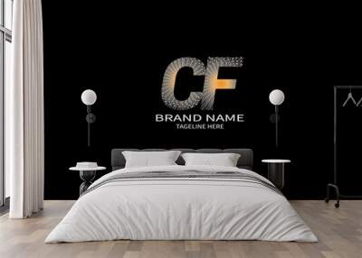 CF letter logo Design. Unique attractive creative modern initial CF initial based letter icon logo Wall mural