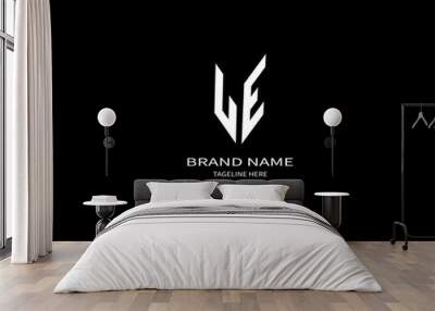 LE letter logo Design. Unique attractive creative modern initial LE initial based letter icon logo Wall mural