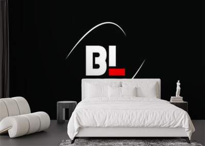 b l letter logo abstract design on black color background Wall mural