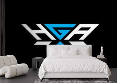 HGA letter logo vector design, HGA simple and modern logo. HGA luxurious alphabet design Wall mural