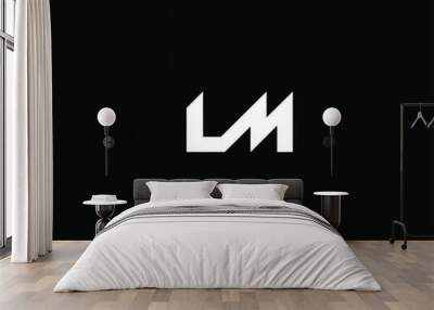 L M letter logo creative design on black color background, lm monogram Wall mural