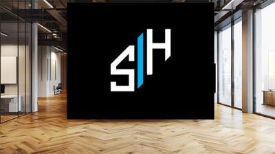 SH letter logo creative design with vector graphic Wall mural