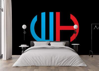 WH letter logo creative design with vector graphic Wall mural