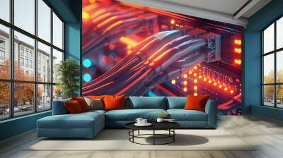 Digital Abstract IT Futuristic Modern network,pattern ,circuit,global etc. Technology Bacground AI Wall mural