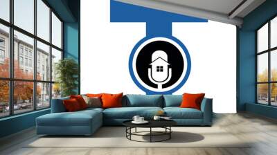 Podcast Home Logo combine with letter T vector template Wall mural