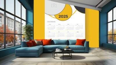 Stylish geometric 2025 new year calendar template design Wall mural