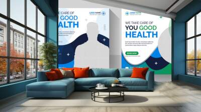 Professional medical social media post and healthcare poster for hospital clinic. Wall mural