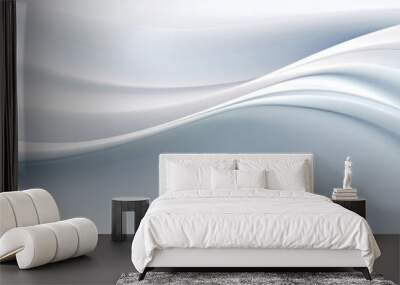 Abstract white wave background Wall mural