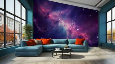 galaxy space wallpaper, in the style of dark violet and light violet, realistic usage of light and color, richly colored skies, realistic textures, generat ai Wall mural