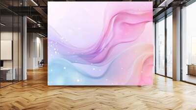 Iridescent, holographic fluid shapes in pastel Wall mural