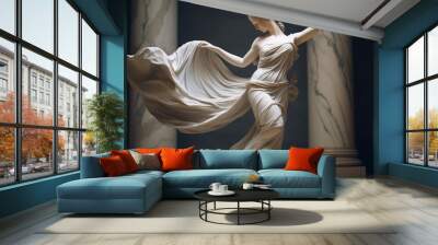 Marble statue of a ballerina. Wall mural