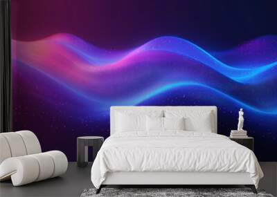 Abstract background with smooth lines in purple, Blue violet smooth glowing color wave background. Wall mural