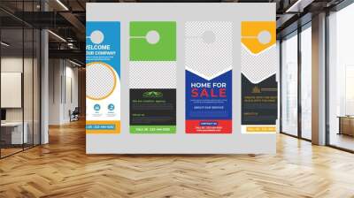 Door hanger design template, hotel knob design. Vector door hanger. Wall mural