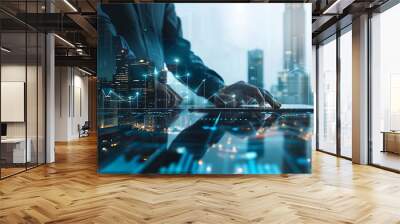 Business analysis, financial investment and technology concept Wall mural