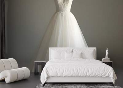 female wedding dress white design Wall mural