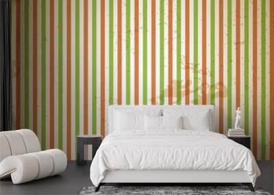 green christmas striped background Wall mural