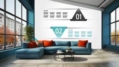 two turquoise triangular infographic stickers Wall mural