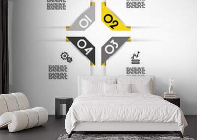 yellow infographic square template Wall mural