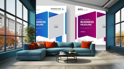 creative social media post design for your corporate business agency. business social media post banner design with geometric shapes. Wall mural