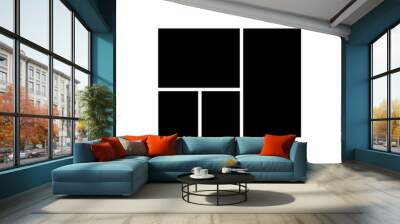 4 collage rectangle photo frame template vector illustration design Wall mural