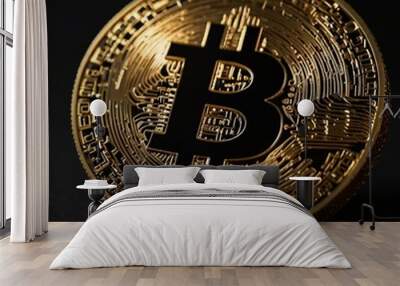 Bitcoin background colorful technology background Wall mural