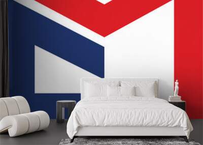 EM letter Logo design Wall mural