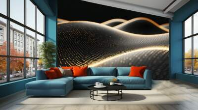 Abstract wave design with a focus on glowing and futuristic elements, creating an artistic and dynamic background with bright colors and patterns Wall mural