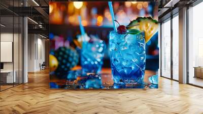 Exquisite Cocktails Prepared with Precision, Perfect for Sophisticated Evenings or Special Occasions in a Stylish Setting Wall mural