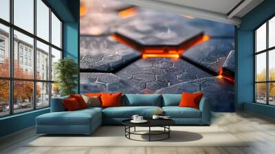 Flame and Fire Concept, Symbol of Heat and Energy, Abstract Background with Bright Colors Wall mural