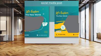 Travel and tour agency social media promotion and Instagram post and web banner template Wall mural