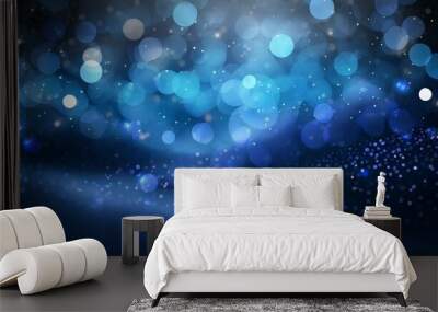 abstract blue background with bokeh Wall mural